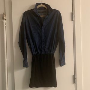 Zara 2in1 Denim Shirt Knit Skirt Dress